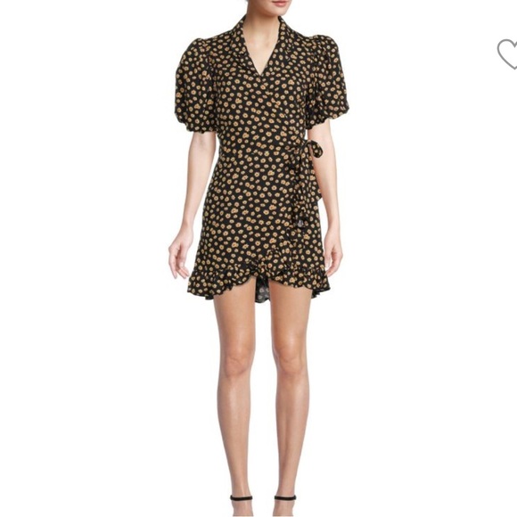 WEWOREWHAT
Puff Sleeve Sunflower Floral Wrap Dress, size small - Picture 1 of 6